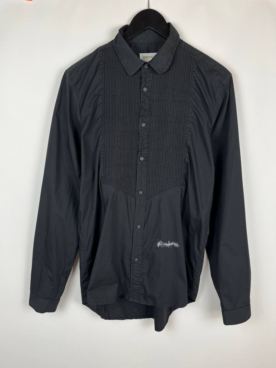 Diesel DIESEL Dress Shirt Pleated Front Bib Long Sleeve Slim Fit Size US L / EU 52-54 / 3 - 1 Thumbnail