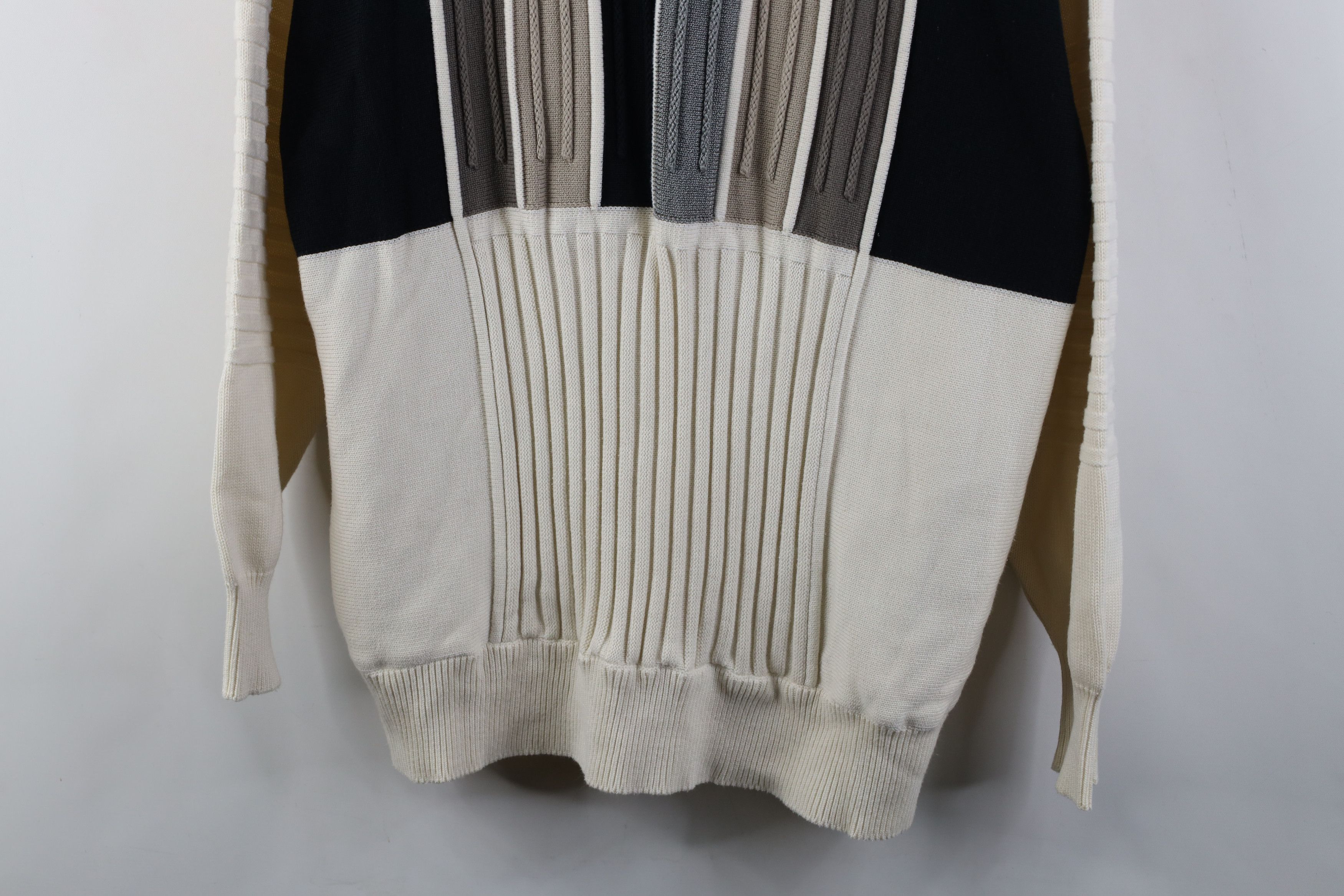 Vintage Vintage 90s Streetwear Block Ribbed Knit Crewneck Sweater Size US XXL / EU 58 / 5 - 3 Thumbnail
