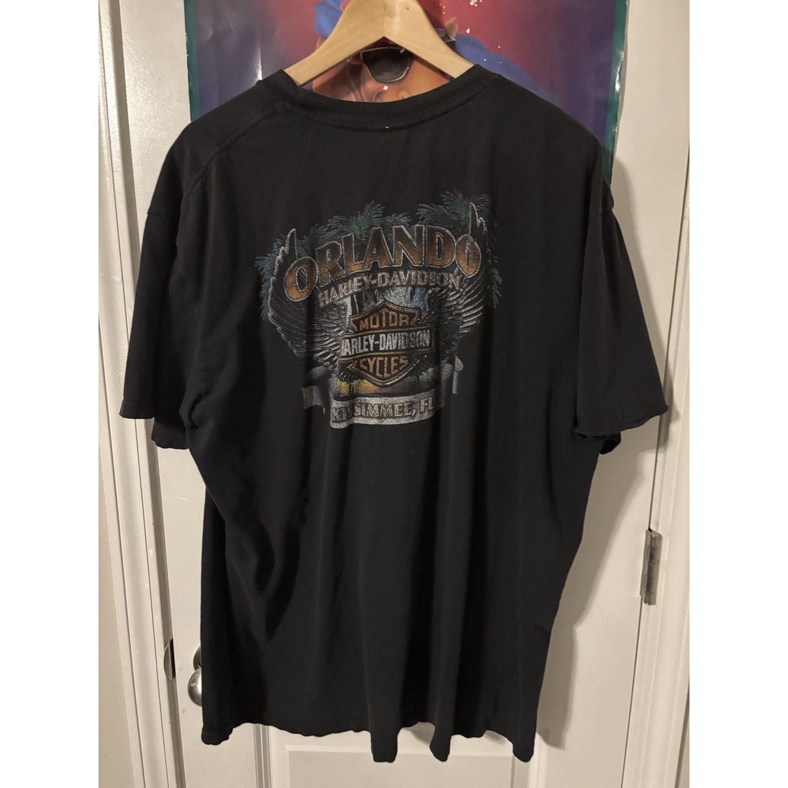 Vintage Harley Davidson Adult Black Orlando Faded Motorcycle Bike Size US XL / EU 56 / 4 - 2 Thumbnail