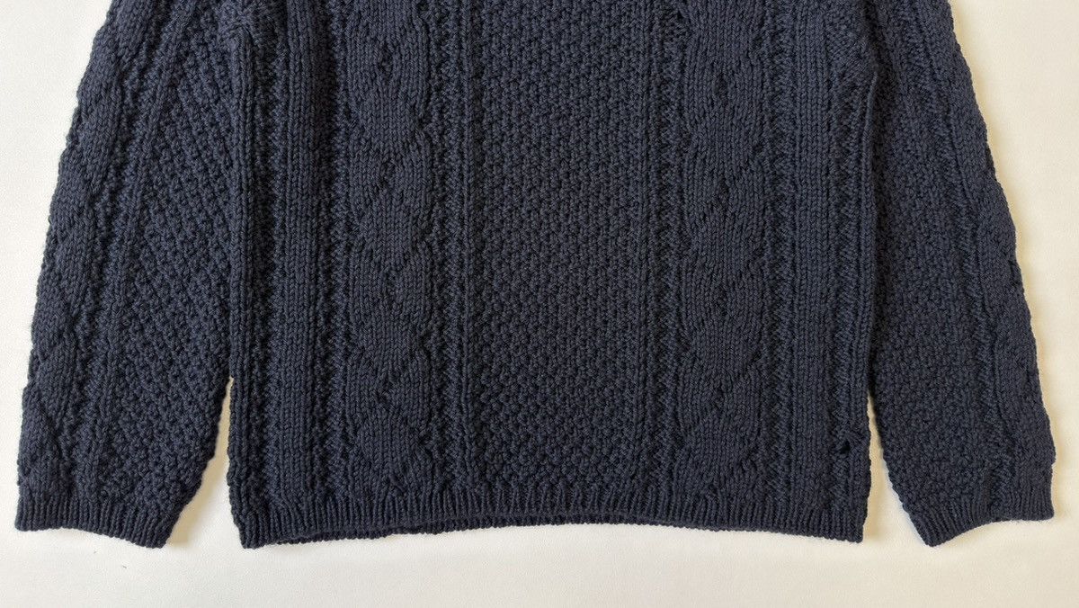 Maison Margiela A/W 21 Distressed Blue Cable Knit Sweater Size US XL / EU 56 / 4 - 11 Thumbnail