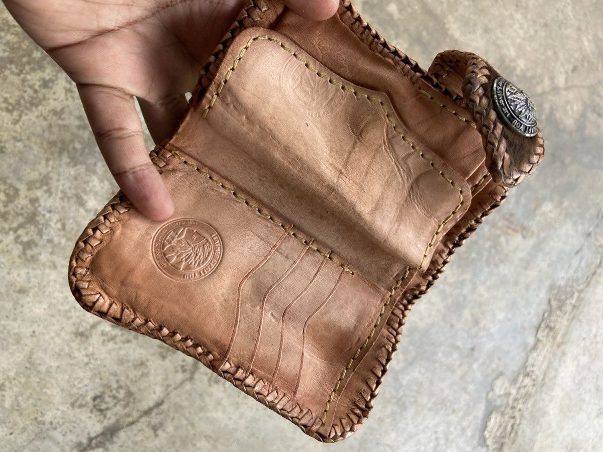 Guidi Vintage Leather Craft Native Hair on Hide Biker Long Wallet Size ONE SIZE - 3 Thumbnail