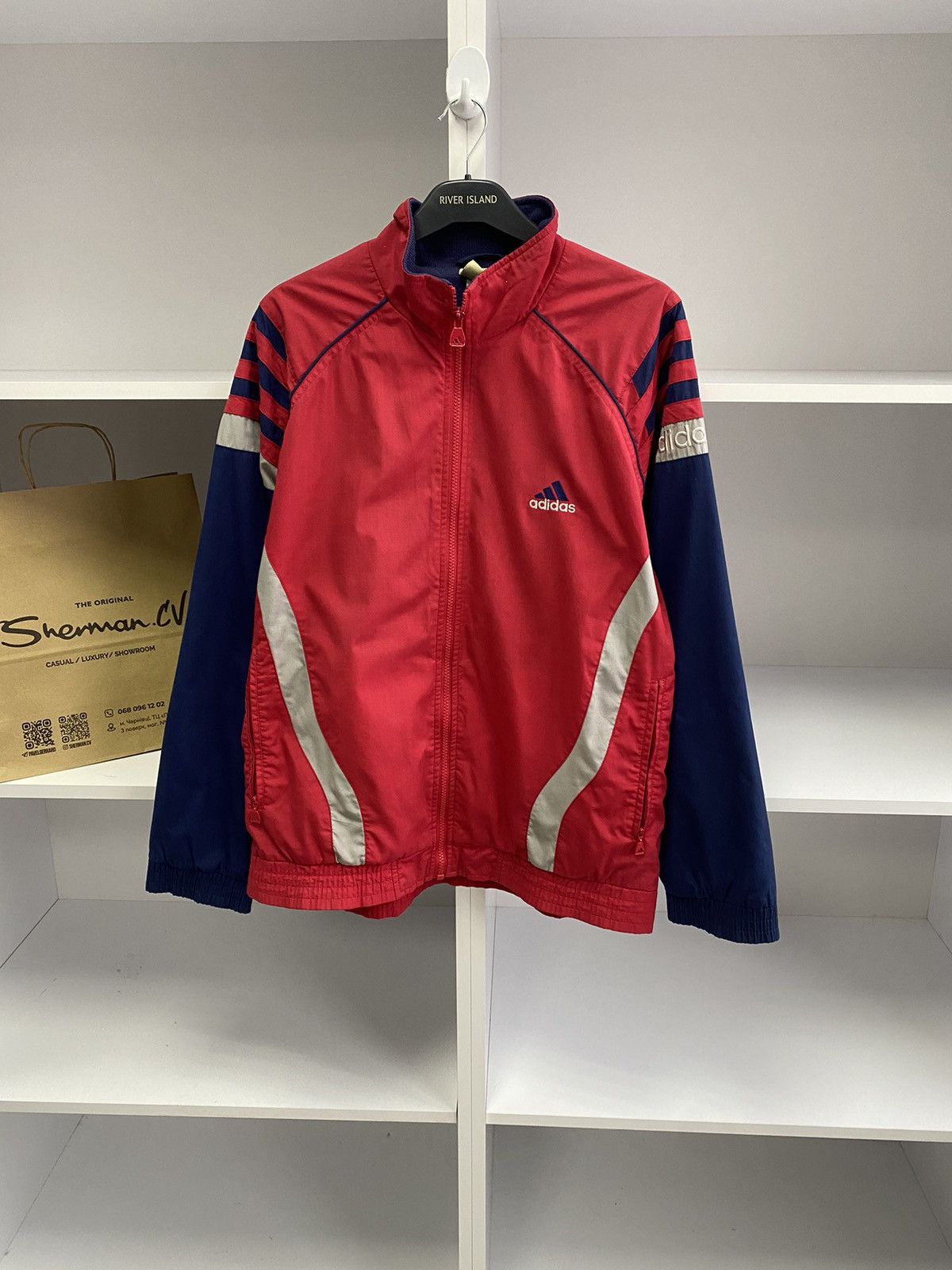 Adidas × Vintage Vintage Adidas Red 90s Style Track Jacket Size US M / EU 48-50 / 2 - 2 Thumbnail