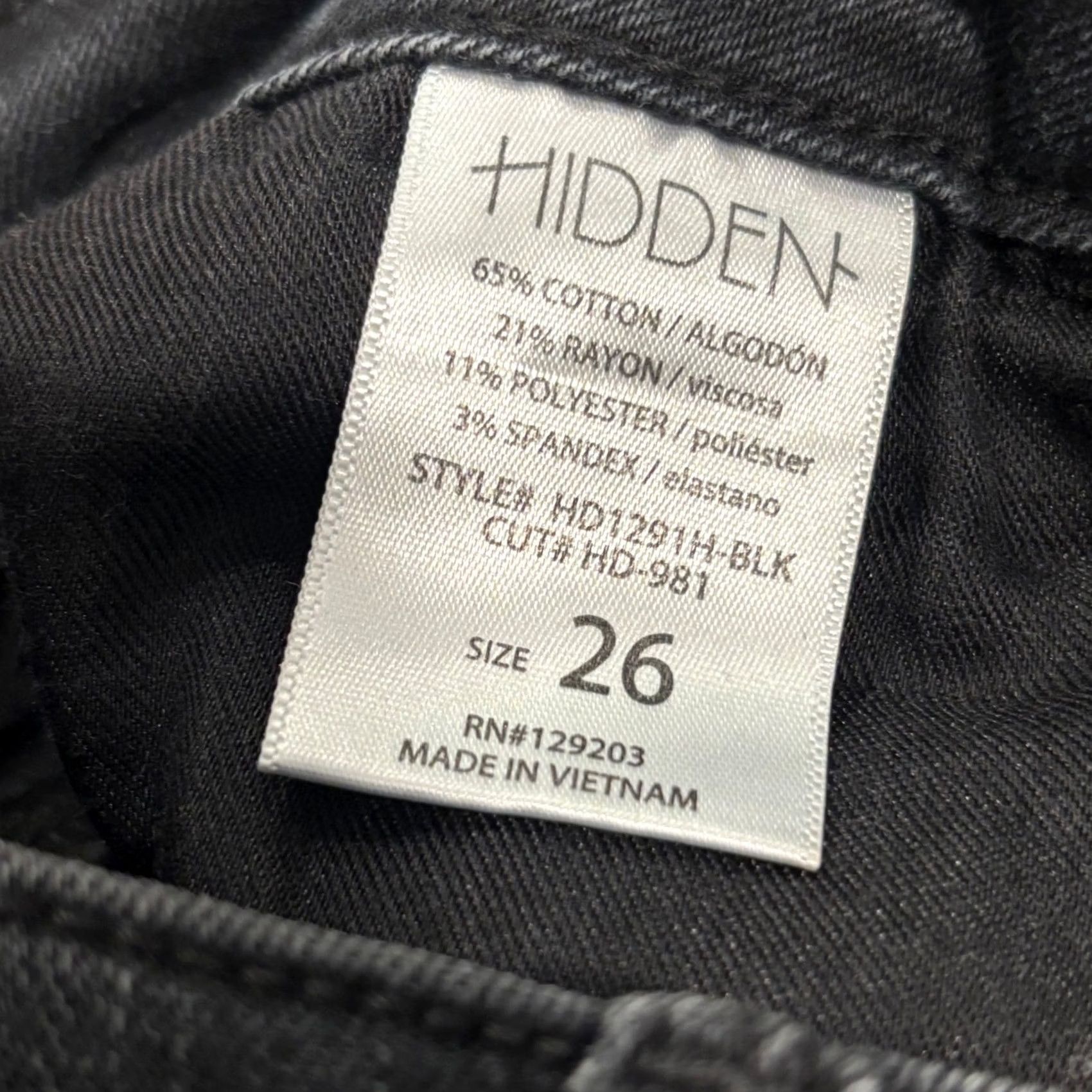 Vintage Hidden Jeans Black Distressed Skinny Jeans Raw Hem Size 26 Women Size 26" / US 2 / IT 38 - 3 Thumbnail