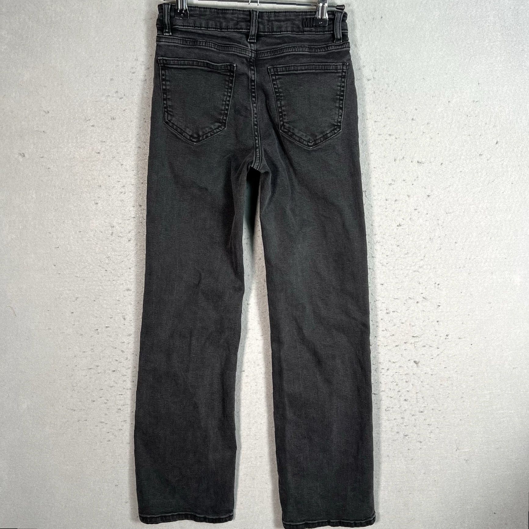 Mango VINTAGE Mango Women’s Jeans XS Black Dark Wash Straight Leg Ankle Slit Cotton Denim Size 26" / US 2 / IT 38 - 2 Thumbnail
