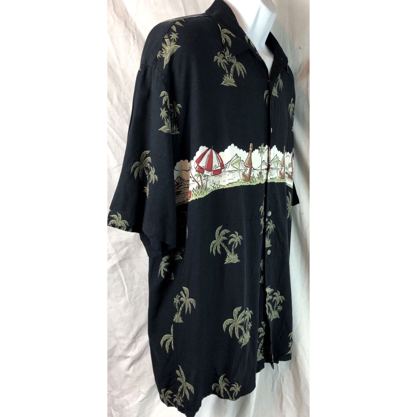 Etro Vintage Hawaiian Shirt XL Black Rayon ButtonUp Retro Party Drink Luau Beach Size US XL / EU 56 / 4 - 2 Thumbnail