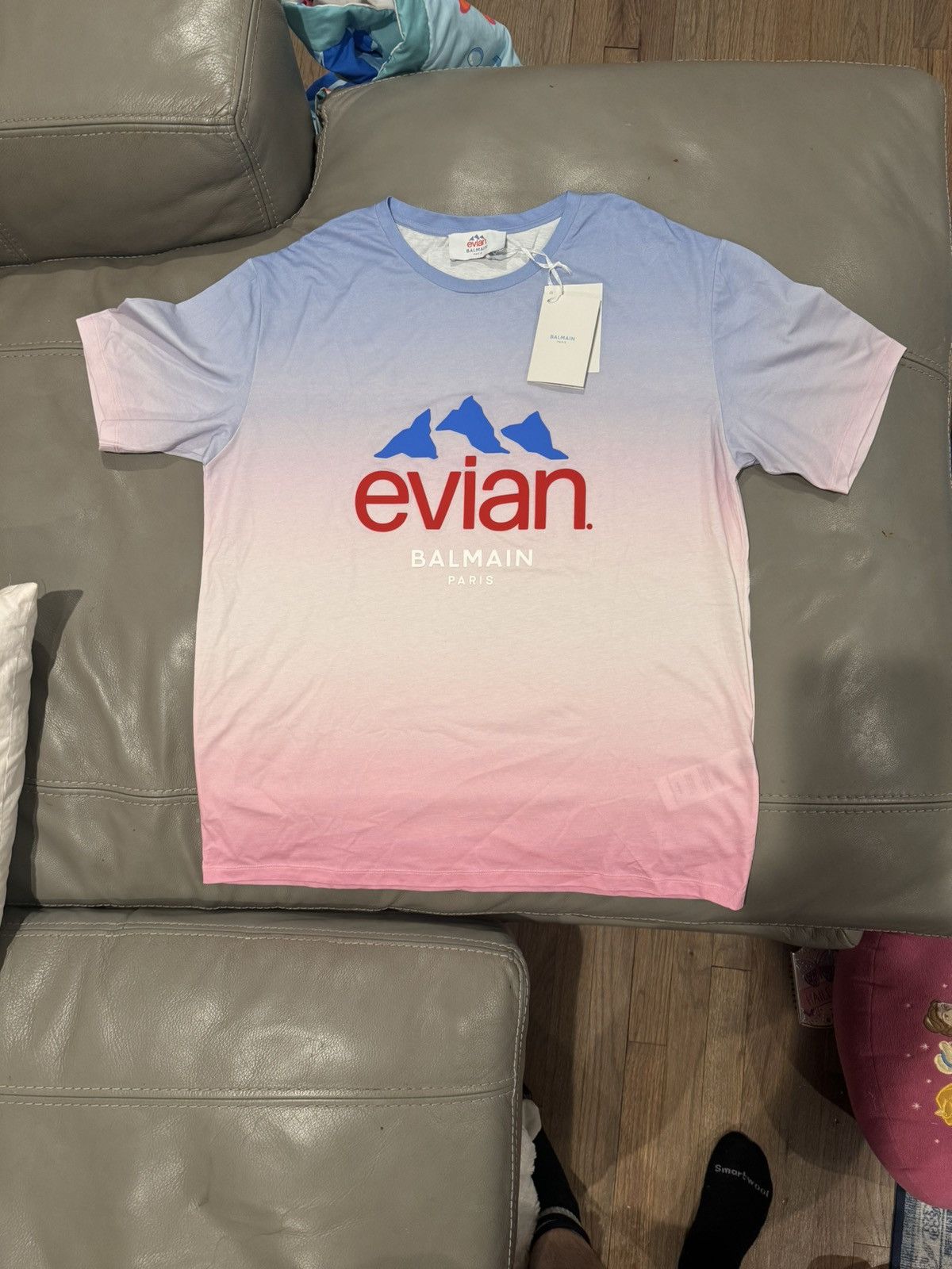 Balmain X Evian T-Shirt Men's Small