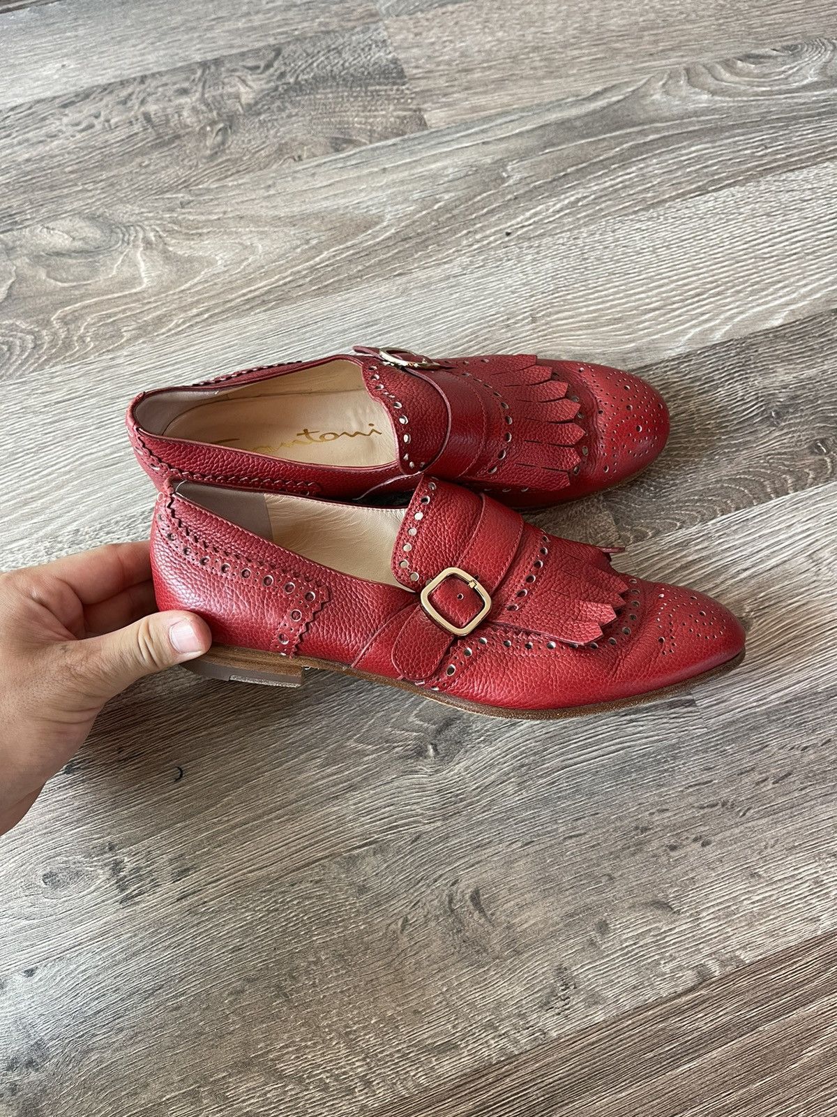 Leather × Santoni Santoni Reflection-Effect Leather Penny Loafers MadelnItaly Size US 8 / IT 38 - 3 Thumbnail