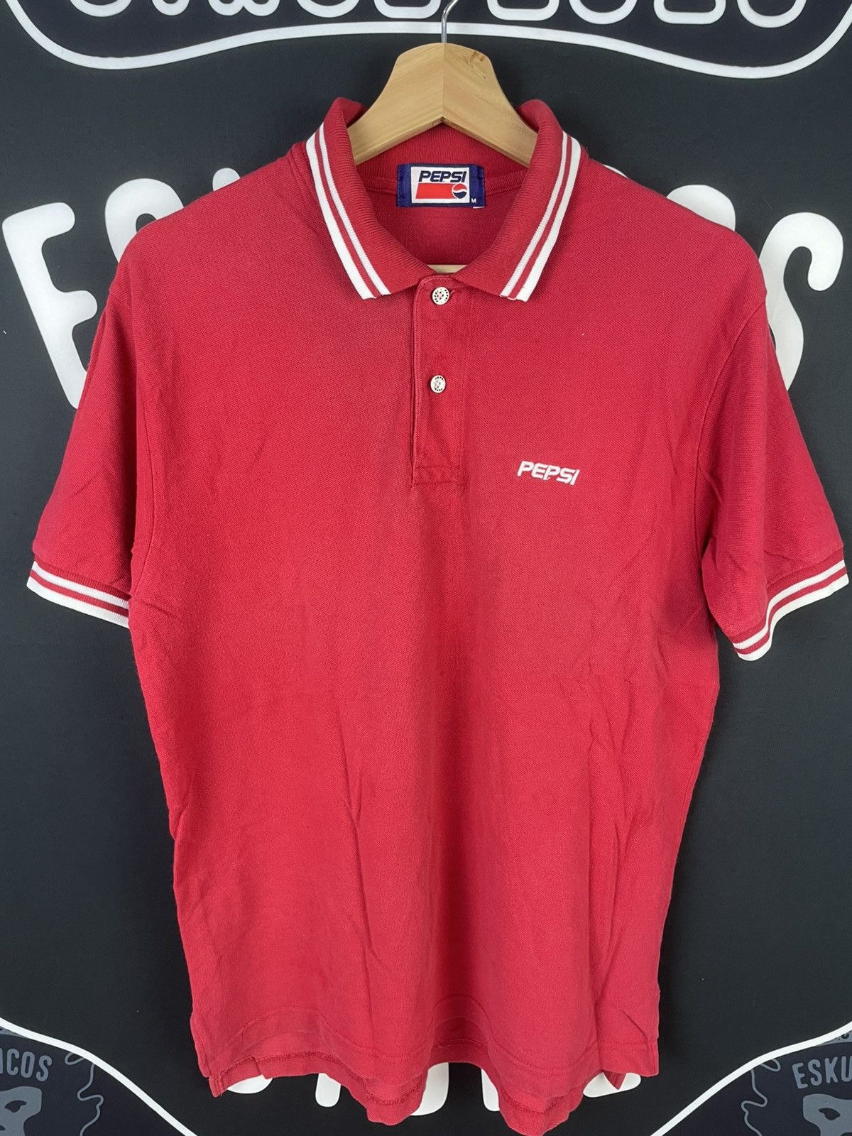 Pepsi Vintage Pepsi Small Logo Twin Taped Polo Tee Size US M / EU 48-50 / 2 - 2 Thumbnail