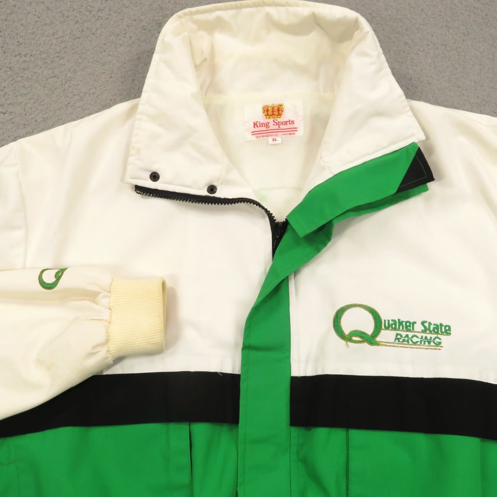 Vintage VINTAGE King Sports Racing Jacket Mens XL Green Bomber Windbreaker 80s/90s USA Cars Size US XL / EU 56 / 4 - 5 Thumbnail
