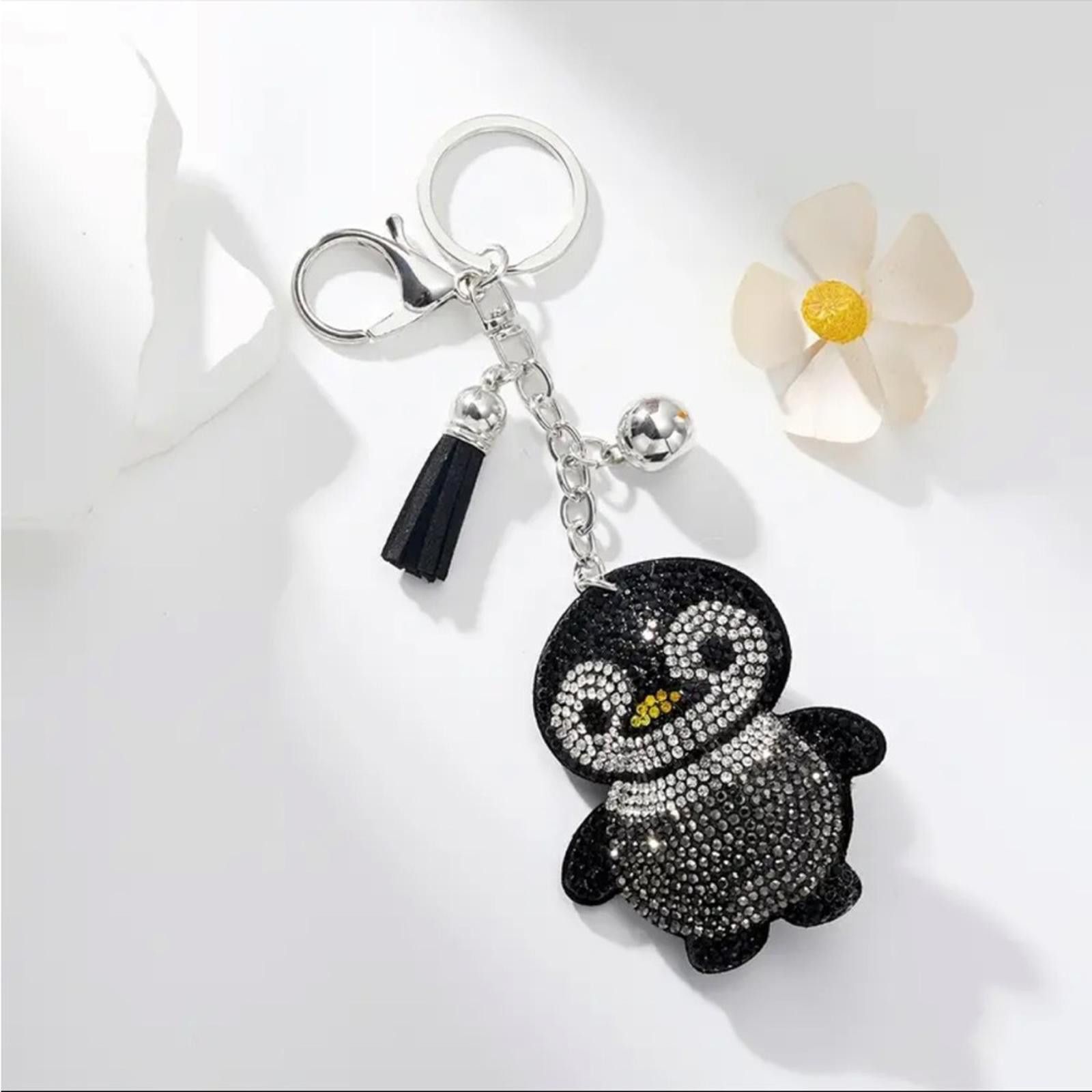 Designer Penguin Keychain Bag Charm with Rhinestones Size ONE SIZE - 1 Thumbnail