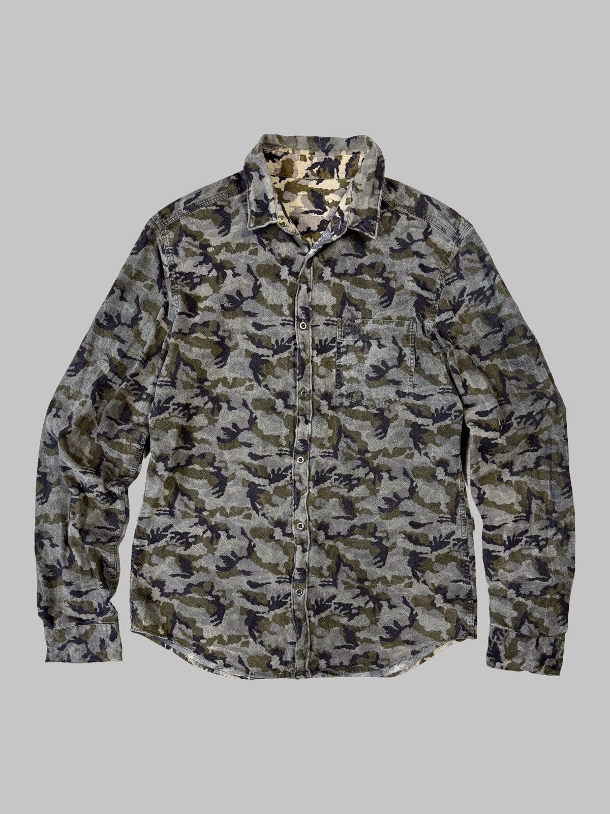 Japanese Brand Allsaints Mens Flannel Camo Vtg Shirt IF6WAS9 Travis style Size US M / EU 48-50 / 2 - 1 Thumbnail