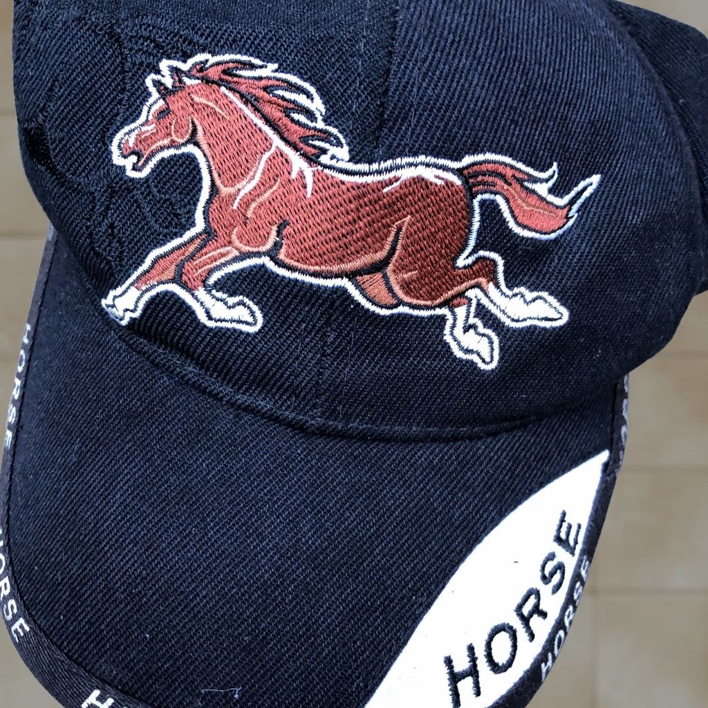Vintage VINTAGE HORSE Patch Sports Cap Hat Men One Size Black Adjustable Cap Size ONE SIZE - 1 Thumbnail