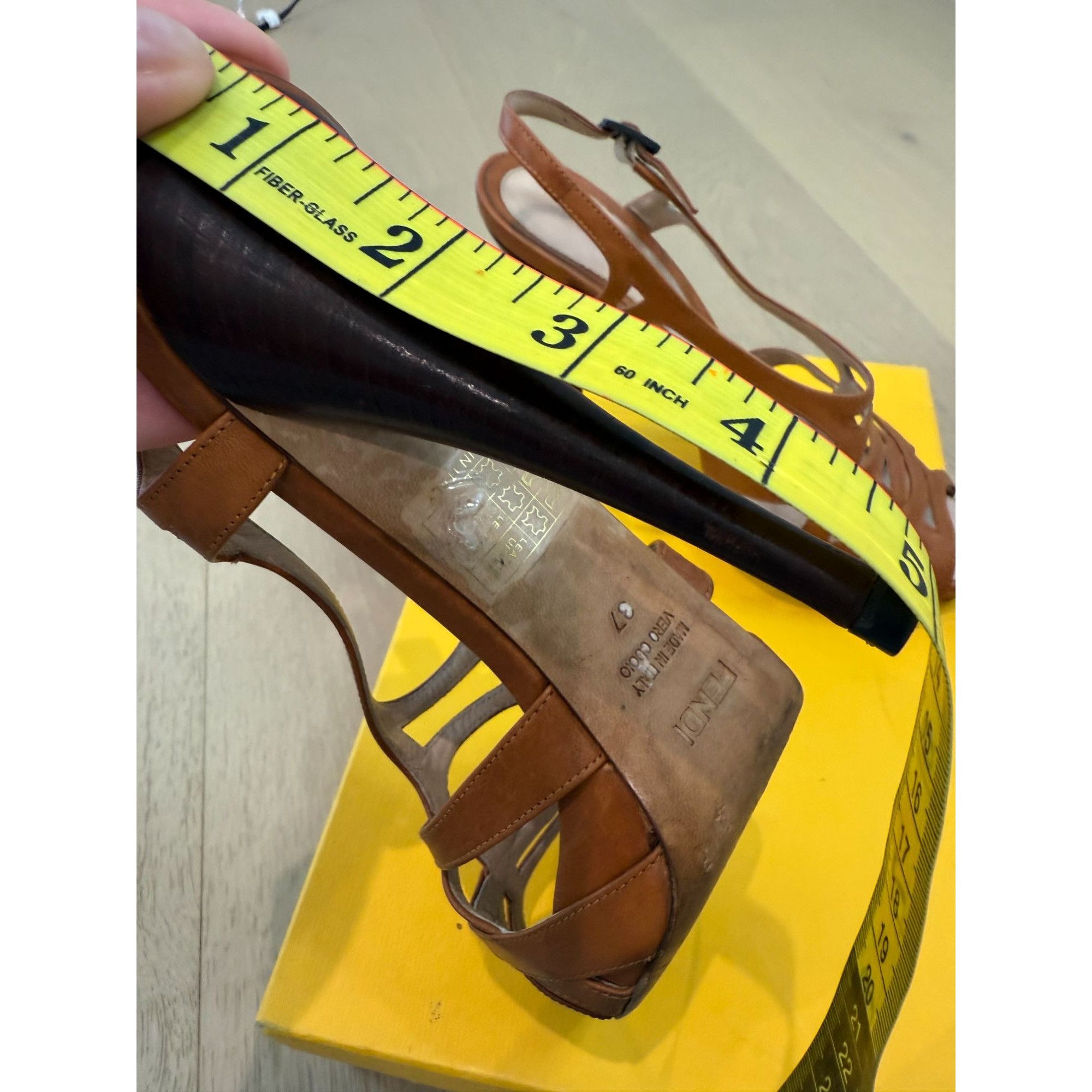Fendi Women's Fendi Spuntata Cuoietto Scotch Caged High Heel Sanda Size US 7 / IT 37 - 8 Thumbnail