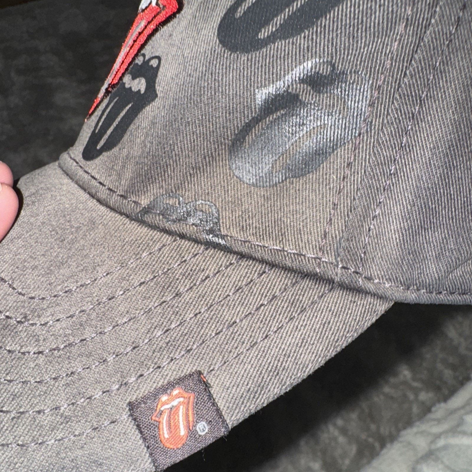 Band Tees × The Rolling Stones Rolling Stones Tongue Logo Hat Black Baseball Cap Band Size ONE SIZE - 6 Thumbnail