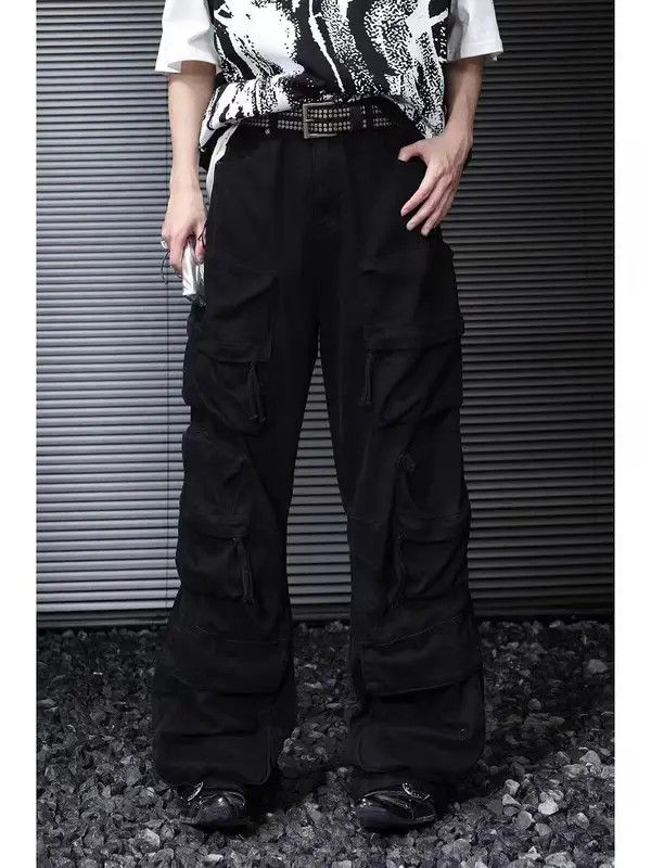 Japanese Brand VIBE Washed street hip hop multi-pocket baggy jeans Size US 32 / EU 48 - 1 Thumbnail