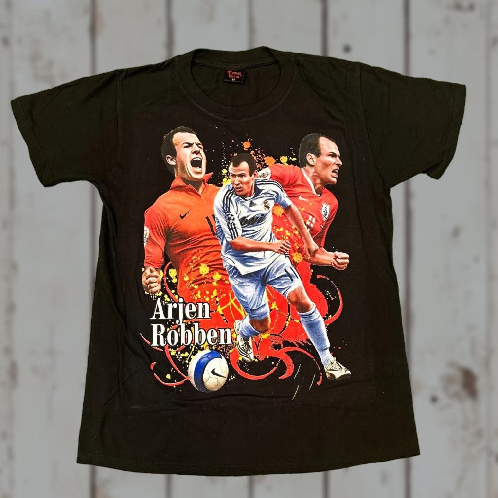 Vintage Arjen Robben AOP Tee Mens Medium Bayern Munich Soccer Star Graphic Shirt Size US M / EU 48-50 / 2 - 1 Thumbnail