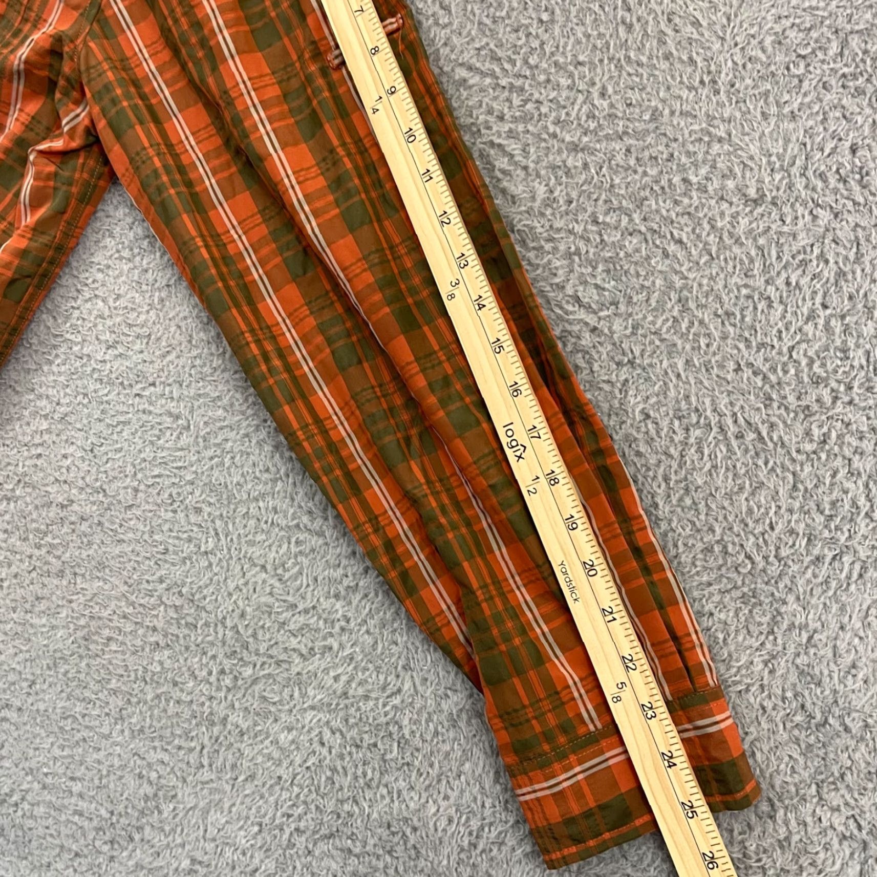 Vintage VINTAGE LL Bean Shirt Mens Large Orange Casual Button Plaid Check Long Sleeve Nylon Size US L / EU 52-54 / 3 - 8 Thumbnail