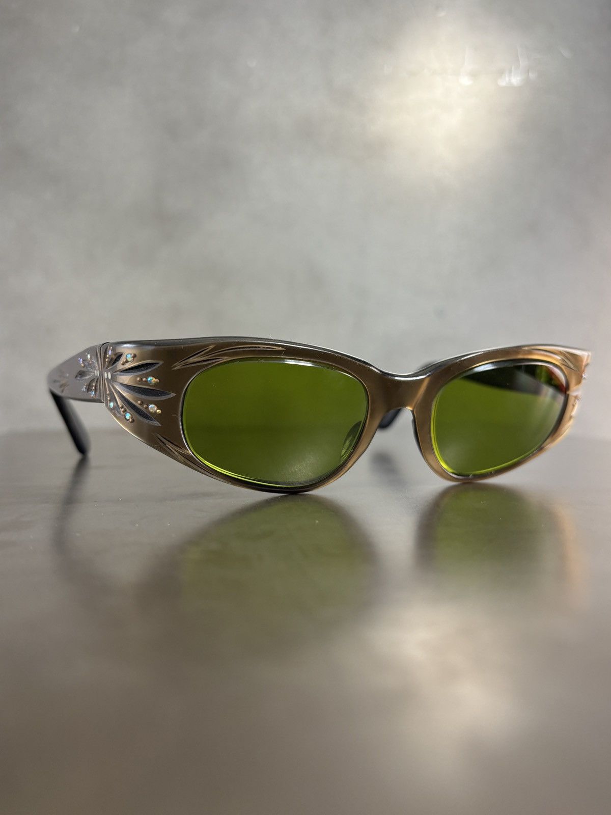 American Optical × Other × Vintage 1960s Cat Eye Sunglasses MCM Vintage Rhinestone France Mod Size ONE SIZE - 4 Thumbnail