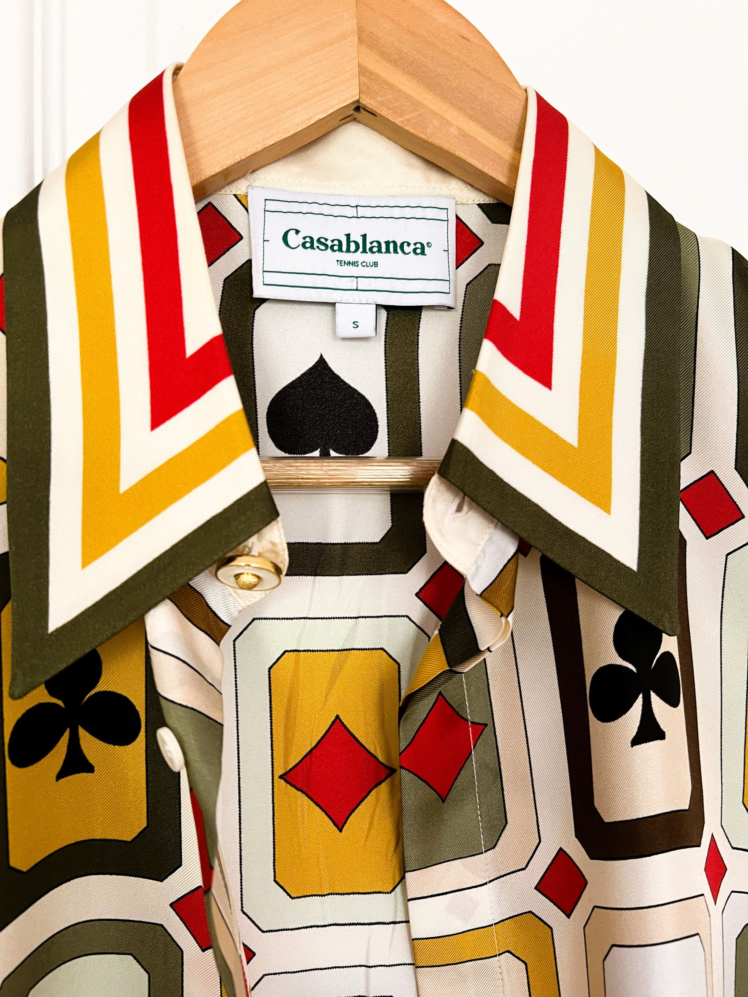 Casablanca Ace Diamond Cards Silk-Twill Shirt Size US S / EU 44-46 / 1 - 3 Thumbnail
