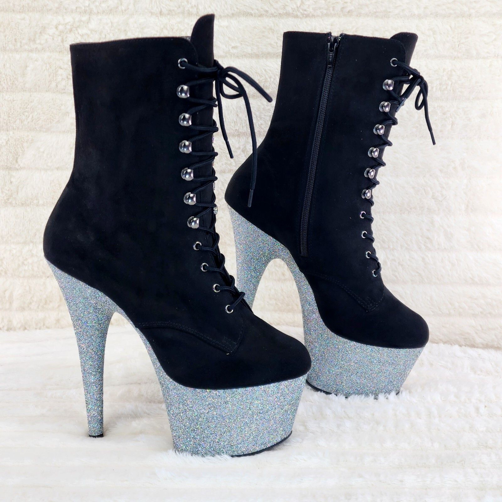 Other Adore 1020FSMG Black FS Hologram Glitter 7" High Heel Platfo Size US 11 / IT 41 - 5 Thumbnail