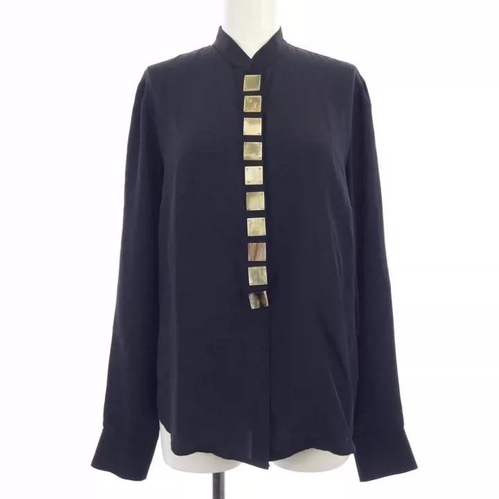 Dries Van Noten Dries Van Noten Silk Shirt with Mandarin Collar- DMC Size US S / EU 44-46 / 1 - 1 Thumbnail