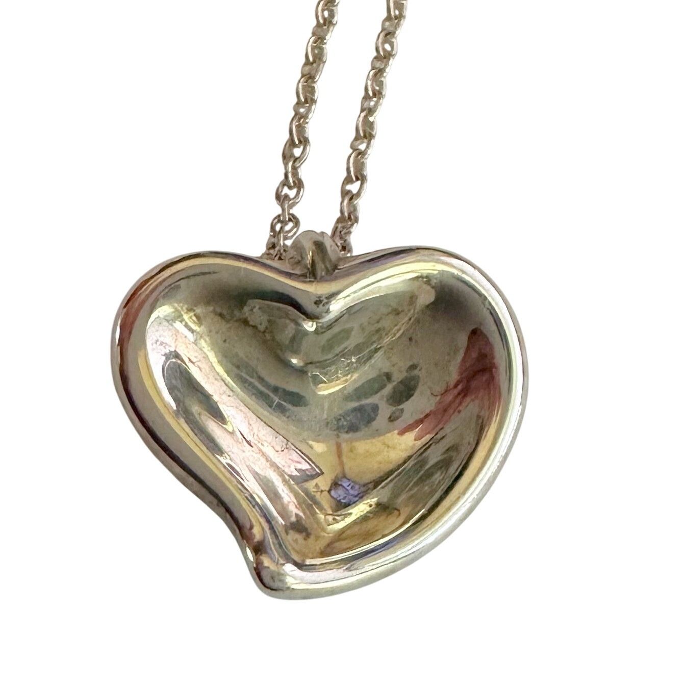 Tiffany and Co Elsa Peretti Curved Full Heart Necklace