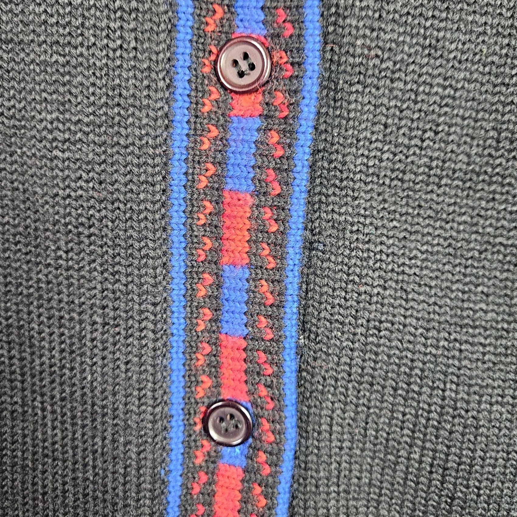Yves Saint Laurent Yves Saint Laurent Cardigan Women's Black Knit Size M Vintage Blue Trim Wool Crew Neck Cardigan Womens Regular Modern Pattern Solid Vintage Yes Size M / US 6-8 / IT 42-44 - 4 Thumbnail