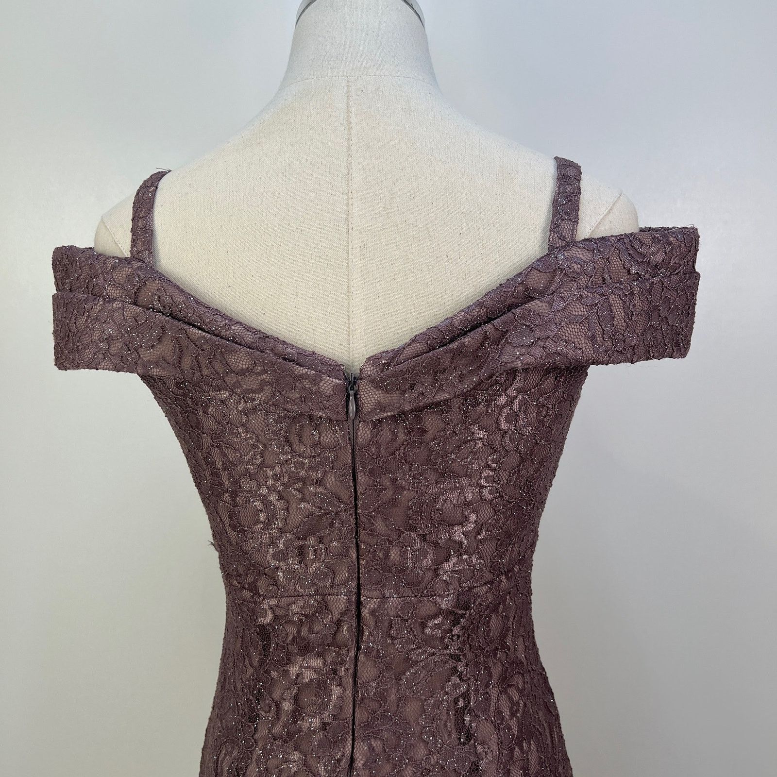Other R & M Richards Lace Off The Shoulder Gown Dress Lavender Size S / US 4 / IT 40 - 7 Thumbnail