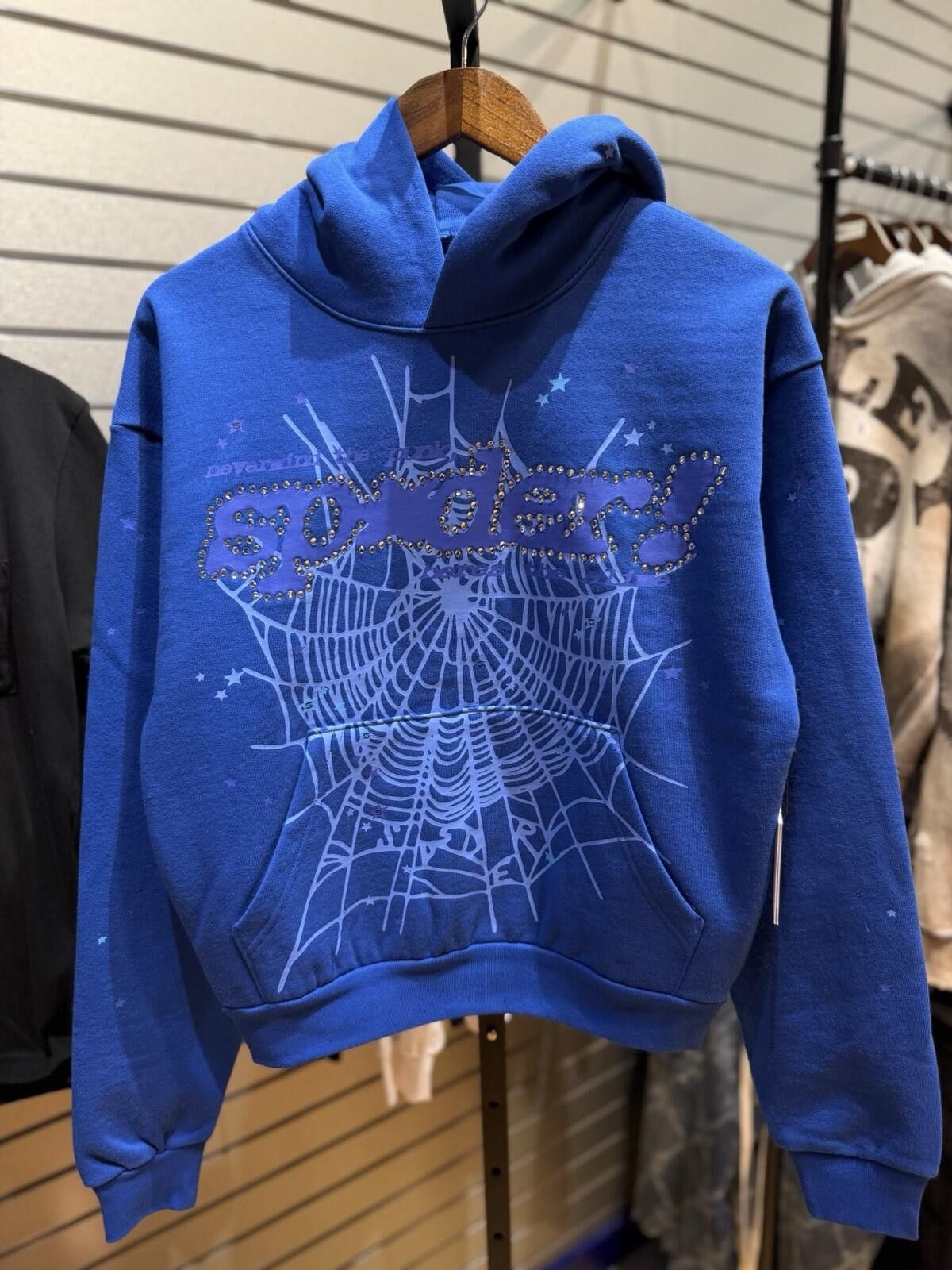 Sp5der Sp5der Stone Hoodie Size (Medium) 2026 Blue VVS Size US M / EU 48-50 / 2 - 1 Thumbnail