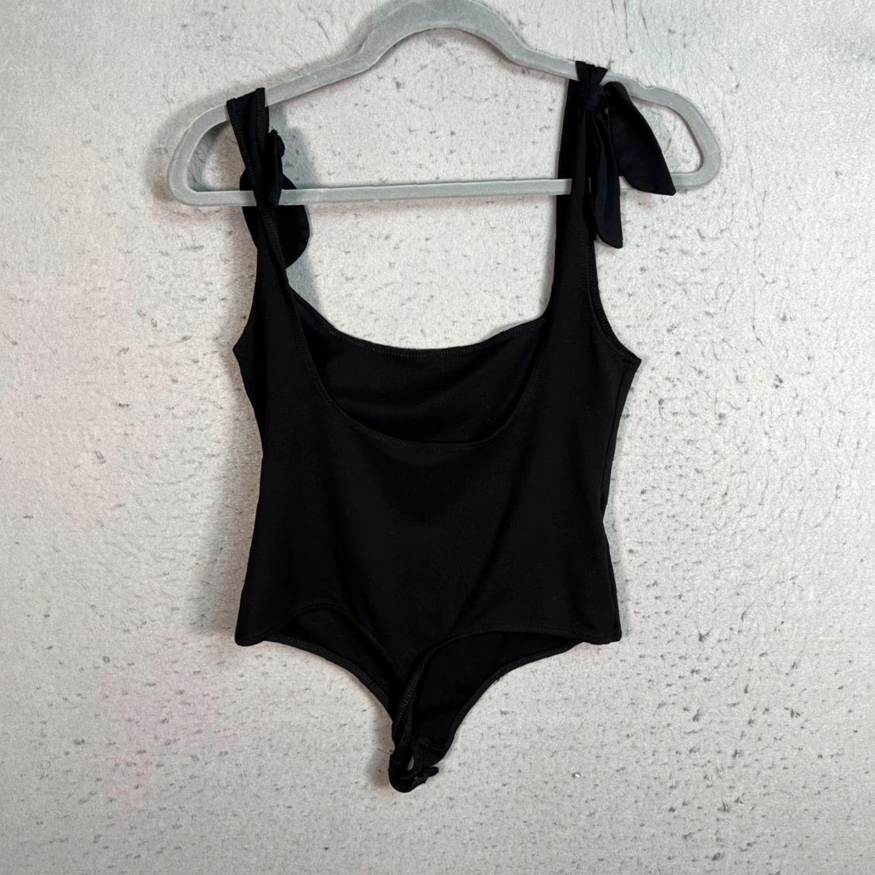 Free People Free People Intimately Womens Medium Black One-Piece Swimsuit With Tie Straps Size ONE SIZE - 2 Thumbnail