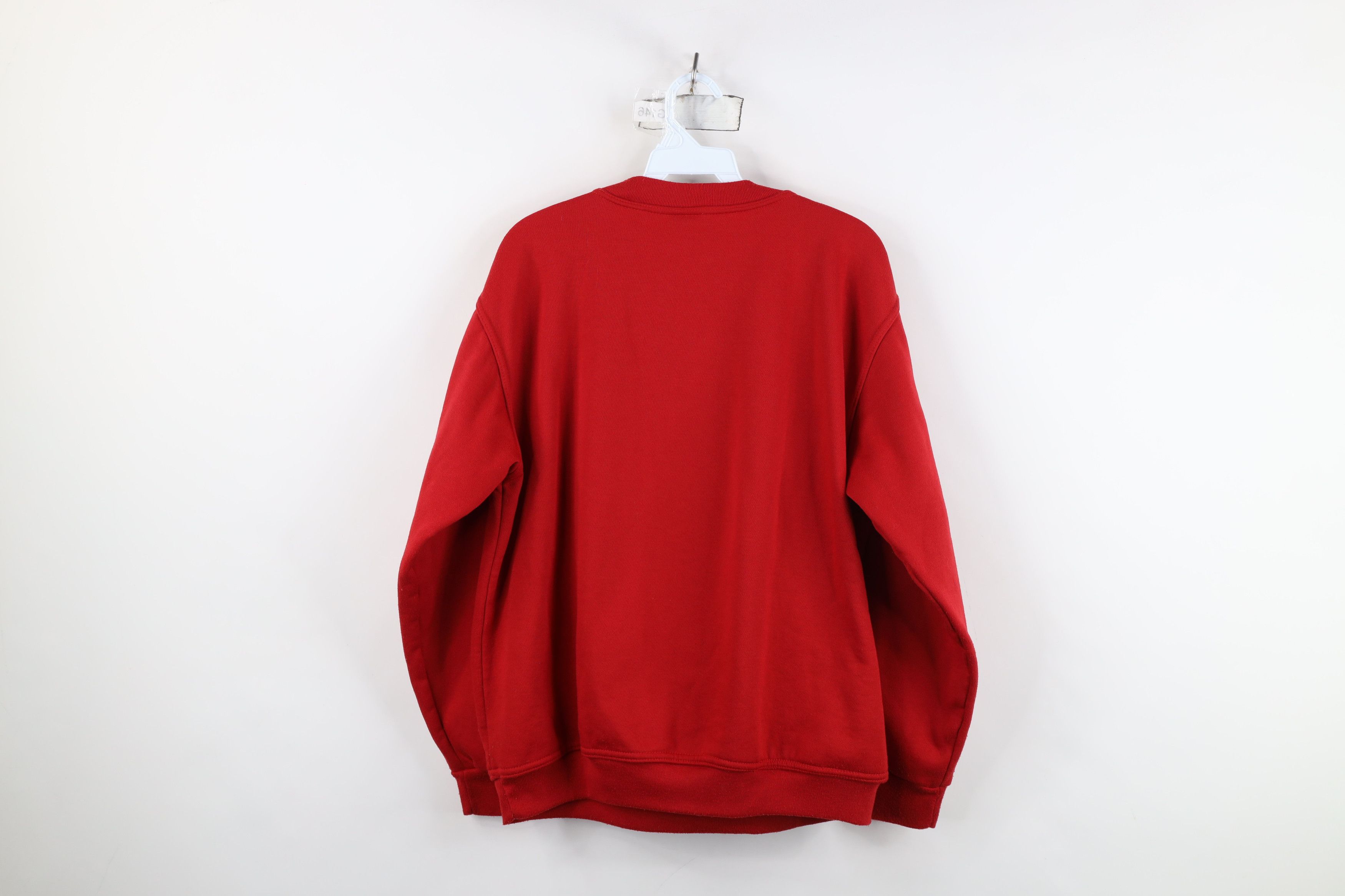 Vintage Vintage 90s Streetwear Faded Blank Crewneck Sweatshirt Red Size US M / EU 48-50 / 2 - 9 Thumbnail