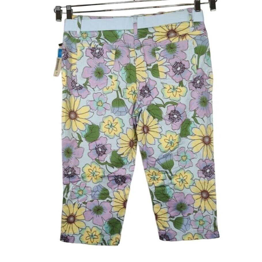 Covington Covington Capri Pants Belted Women Size 16 Blue Multicolor Size 38" / US 16 / IT 52 - 3 Thumbnail