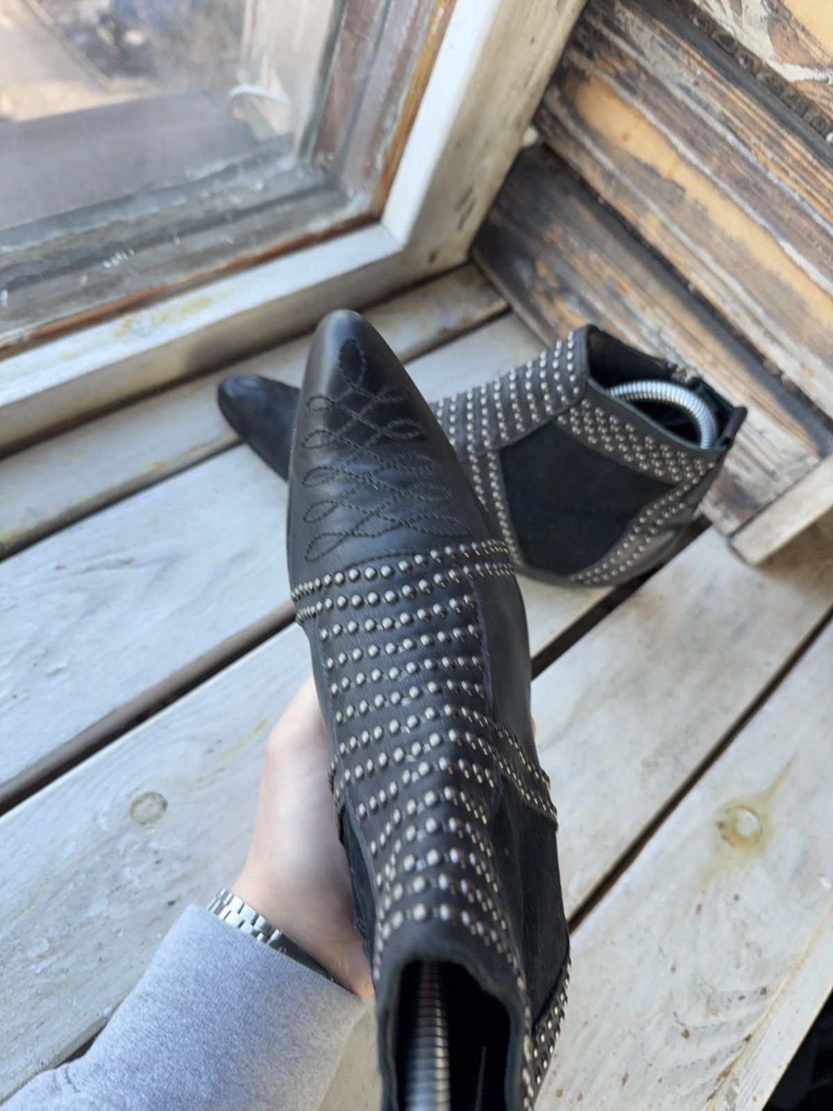 Anine Bing Anine Bing 00s Studded Western Leather Boots Made USA Size US 6.5 / IT 36.5 - 5 Thumbnail