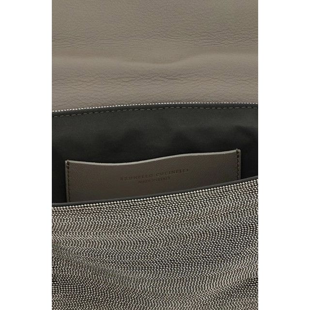 Brunello Cucinelli BRUNELLO CUCINELLI $6200 Lignite Gray Grained Leather Precio Size ONE SIZE - 4 Thumbnail