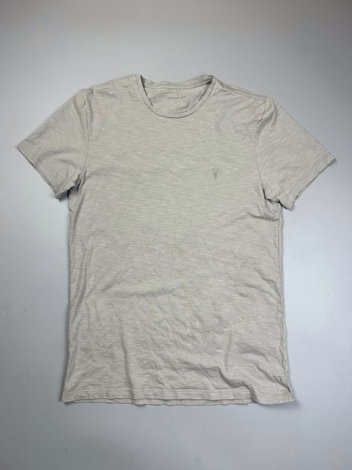 Allsaints AllSaints Basic Beige Cotton Tee Shirt Size US M / EU 48-50 / 2 - 1 Thumbnail