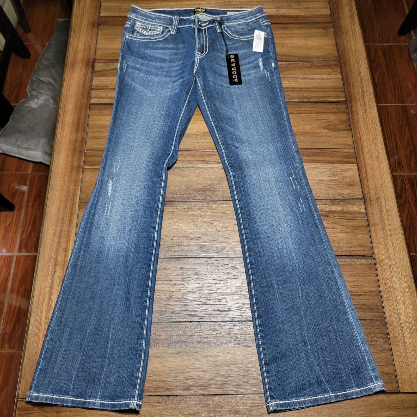 Anoname Joelle Boot-Cut Denim Jeans w/ Bling - Size 29 NWT