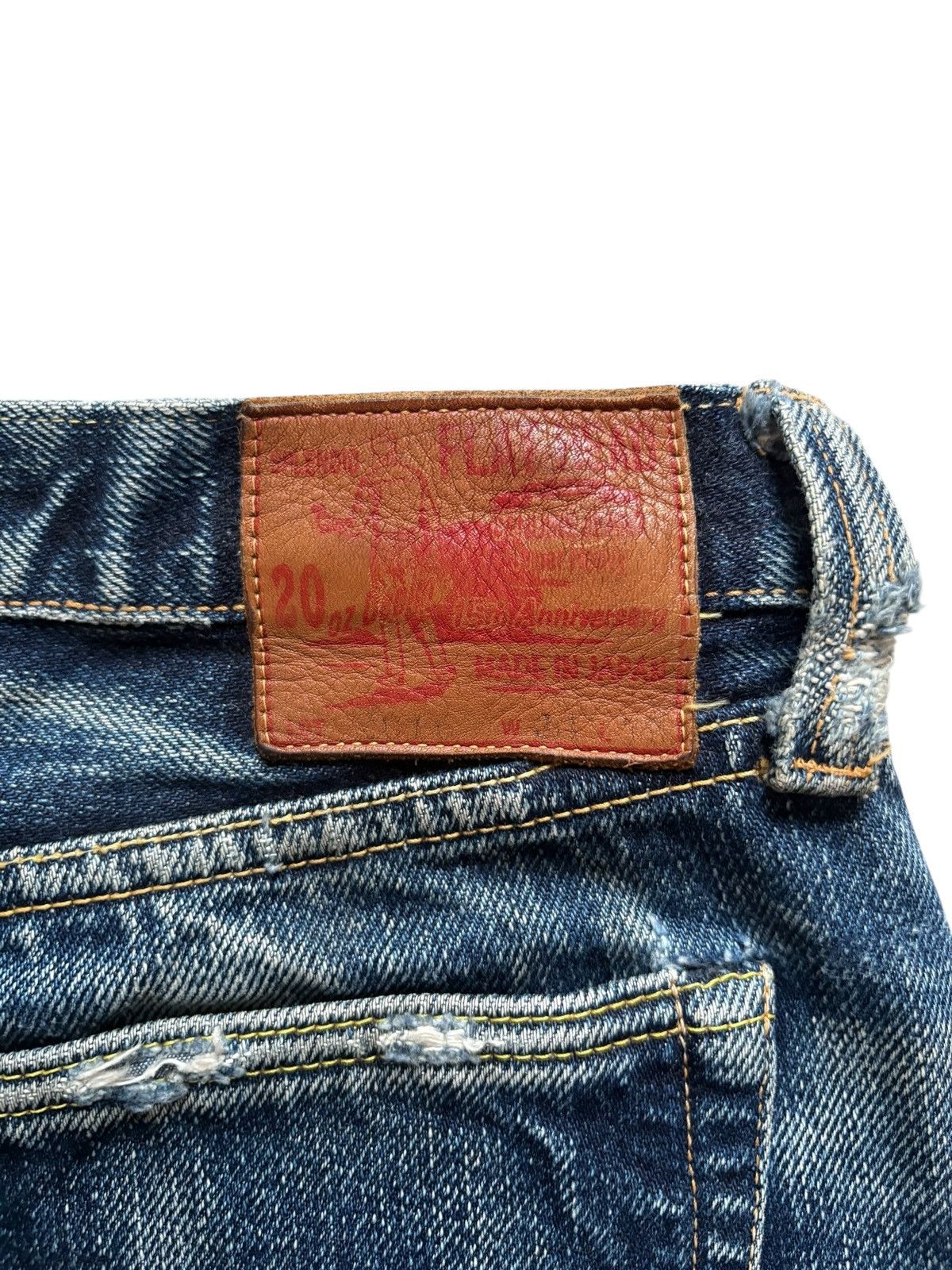 Japanese Brand × The Flat Head Vintage Flat Head Selvedge Mud Wash Distress Rip Baggy Jean Size US 32 / EU 48 - 11 Thumbnail