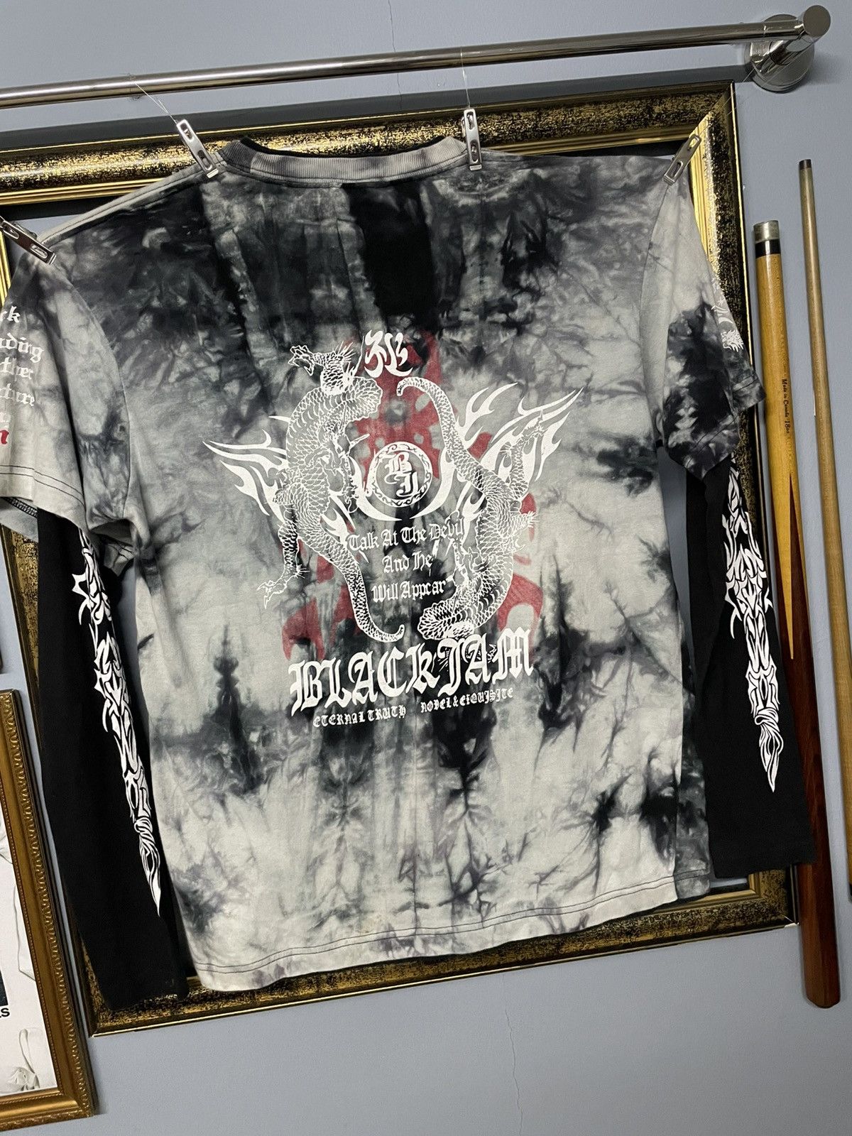 Beauty Beast Vintage 1990s Japan Designer Black Farm Tribal Punk Tie Dye Size US M / EU 48-50 / 2 - 9 Thumbnail