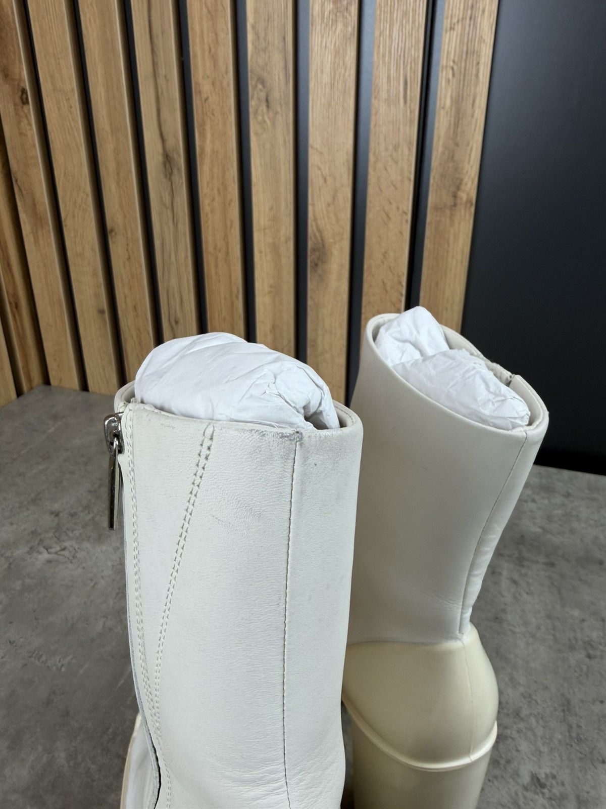 Peter Do at.kollektive x Peter Do Leather Platform Ankle Boots White Size US 10 / IT 40 - 7 Thumbnail