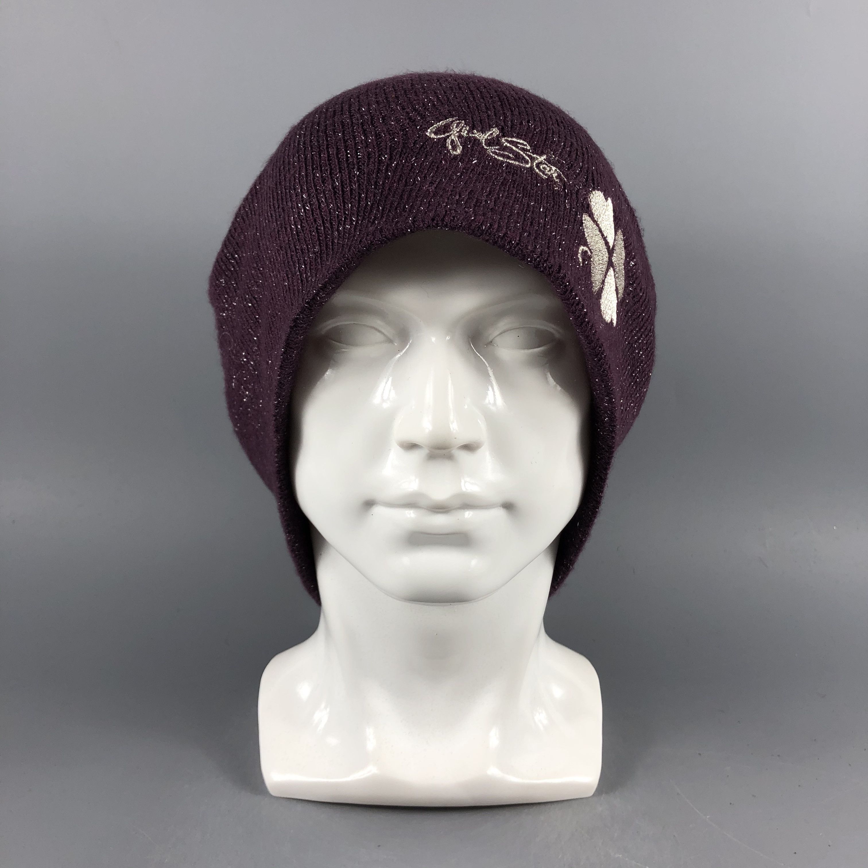 Vintage Womens Girl Star PomPom Beanie Snow Hat Snow Cap -D1306 Size ONE SIZE - 2 Thumbnail