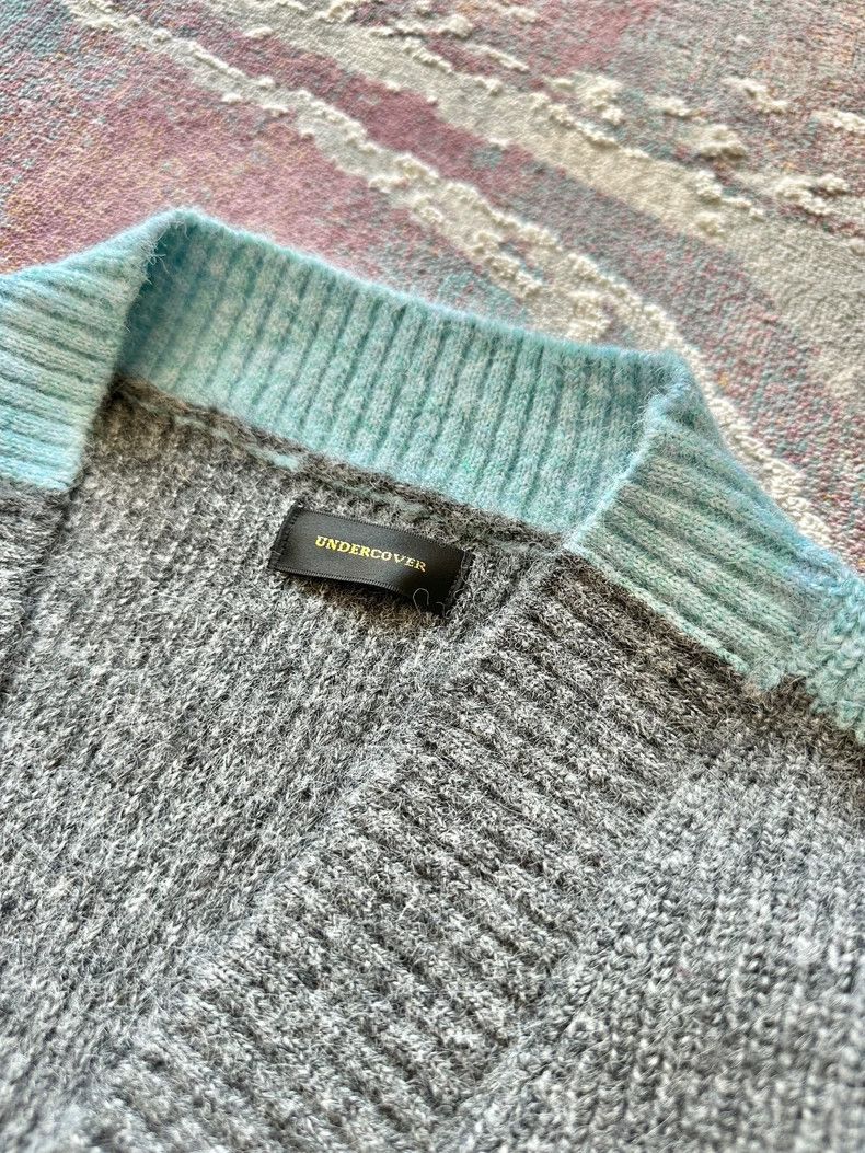 Undercover UNDERCOVER Patchwork V-Neck Wool Sweater Intricately Geomet Size US XL / EU 56 / 4 - 4 Thumbnail