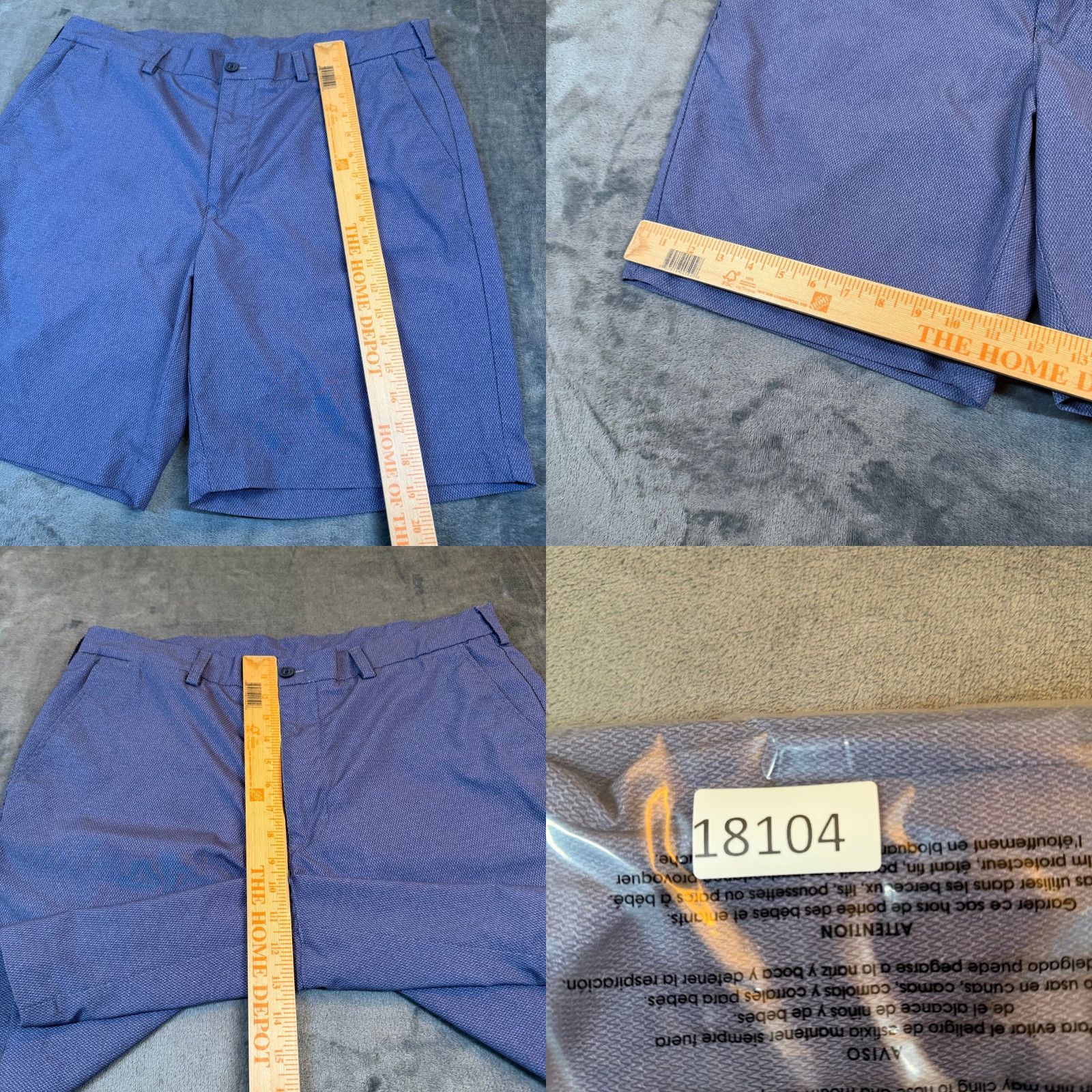 PGA Tour PGA TOUR Golf Shorts Mens 36 Blue Textured Flat Front Performance Stretch Activewear Casual Shorts Mens Blue Geometric 9 Inseam Pocket Zip Button Mens Size US 36 / EU 52 - 8 Thumbnail