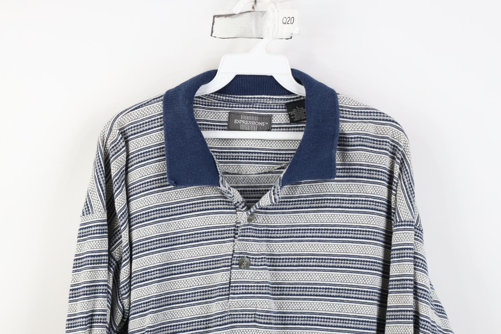 Vintage Vintage 90s Streetwear Thermal Knit Long Sleeve Rugby Polo Size US L / EU 52-54 / 3 - 2 Thumbnail