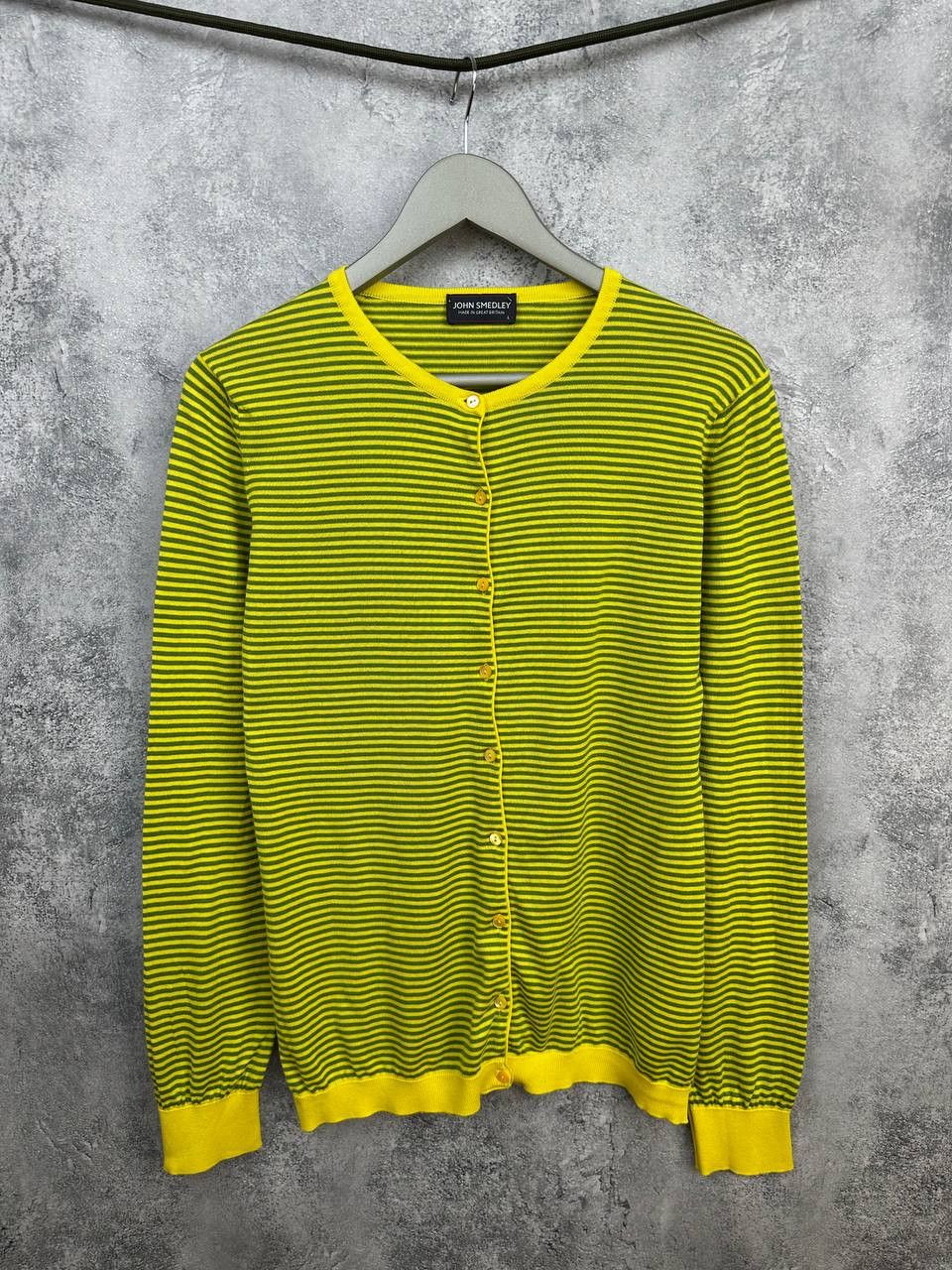 John Smedley John Smedley Sea Island Cotton Striped Cardigan Sweater Size L / US 10 / IT 46 - 1 Thumbnail