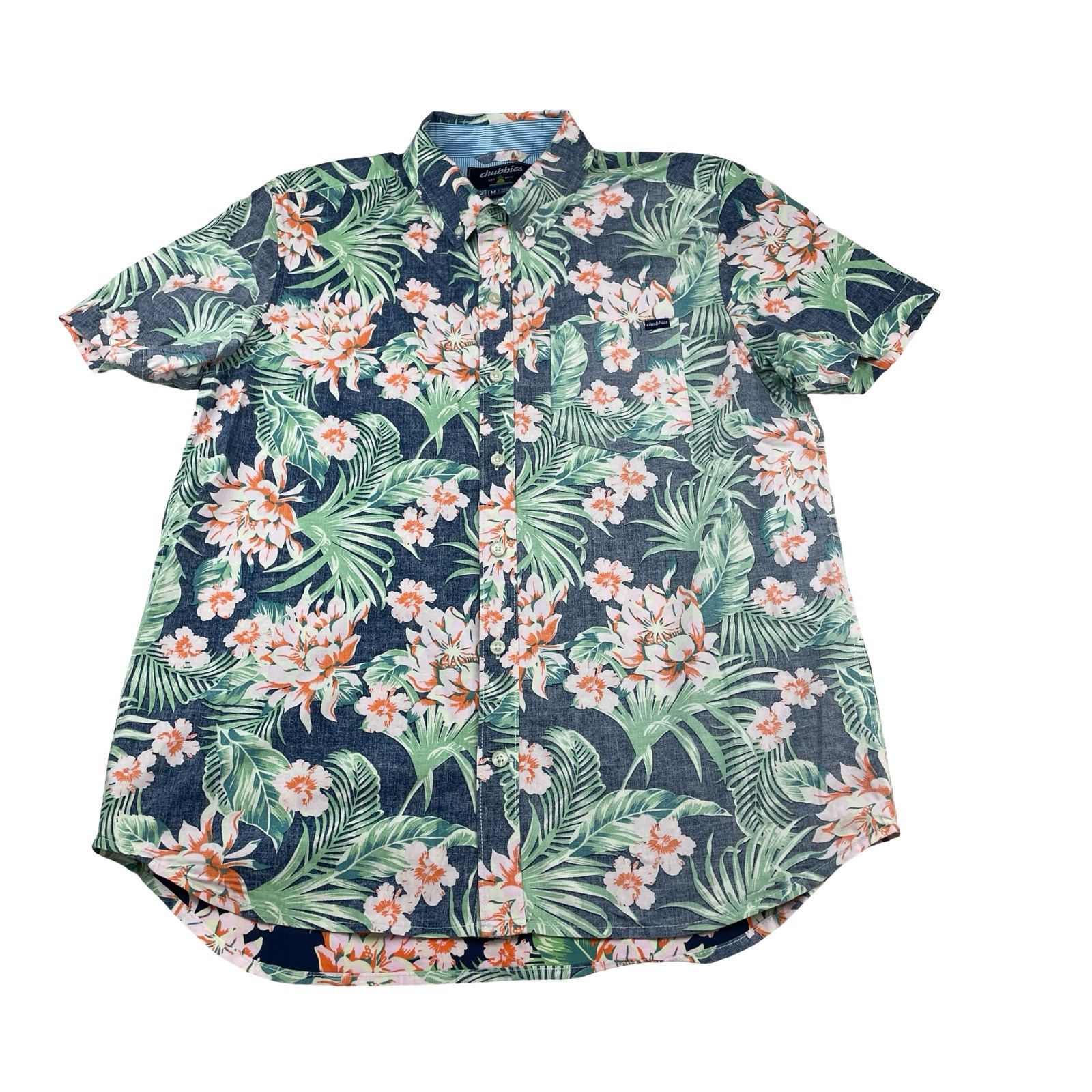 Chubbies Chubbies Men's Hawaiian S/S Button Shirt Navy/Pink Floral • Size US M / EU 48-50 / 2 - 2 Thumbnail