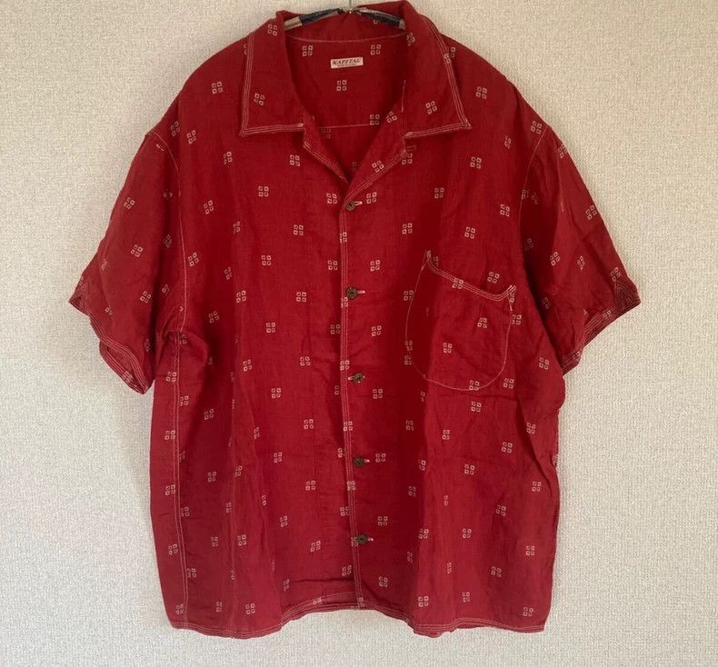 Kapital Kapital Red full-print linen shirt Size US XL / EU 56 / 4 - 1 Thumbnail