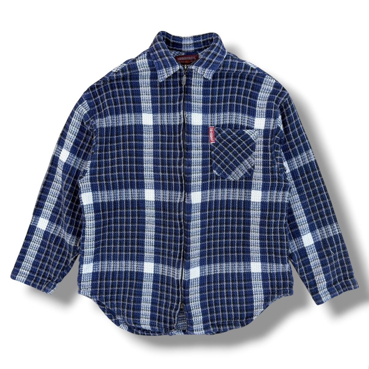 UNIONBAY Vintage Unionbay Full Zip Knit Flannel Shirt Blue Small Size US S / EU 44-46 / 1 - 1 Thumbnail