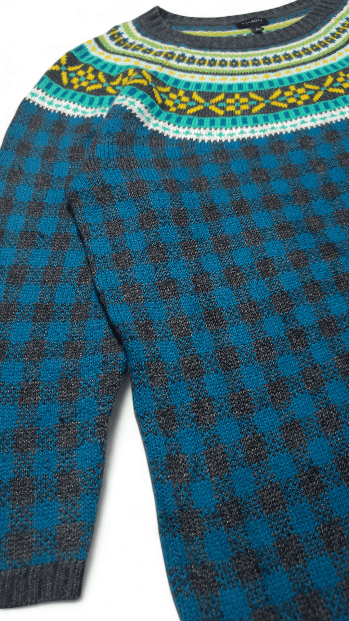 Talbots Vintage 90s TALBOTS Women's Ethnic Striped Knit Sweater Size L / US 10 / IT 46 - 4 Thumbnail