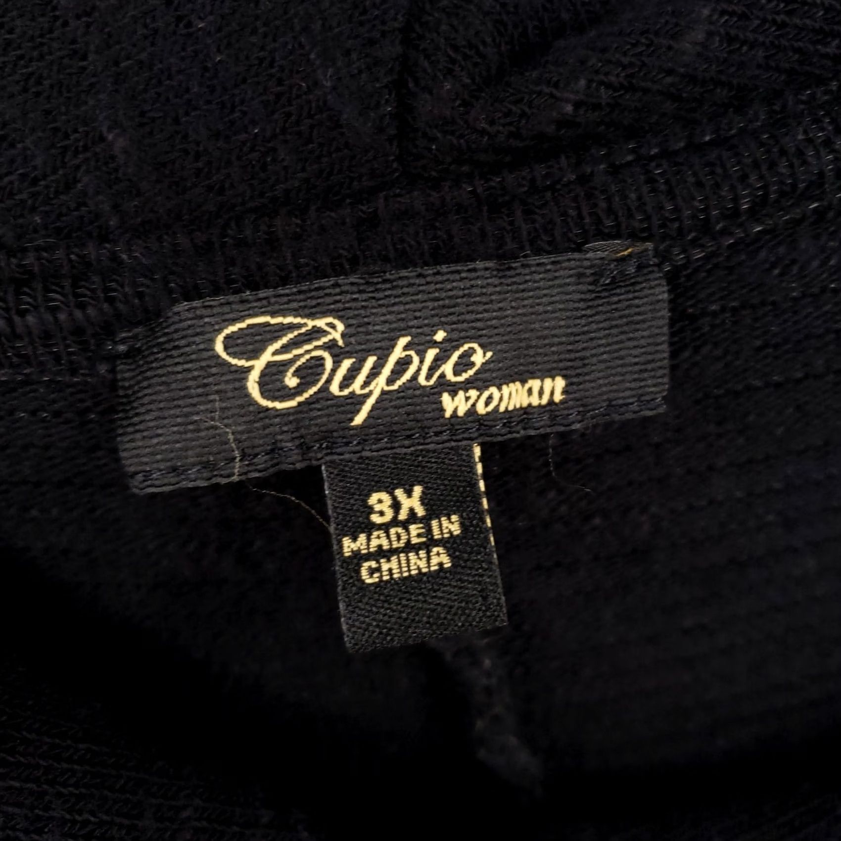 Vintage Cupio Sweater Womens 3X Plus Black Tunic Fold Over Off The Shoulder Long Sleeves Size XXL / US 16-18 / IT 52-54 - 3 Thumbnail