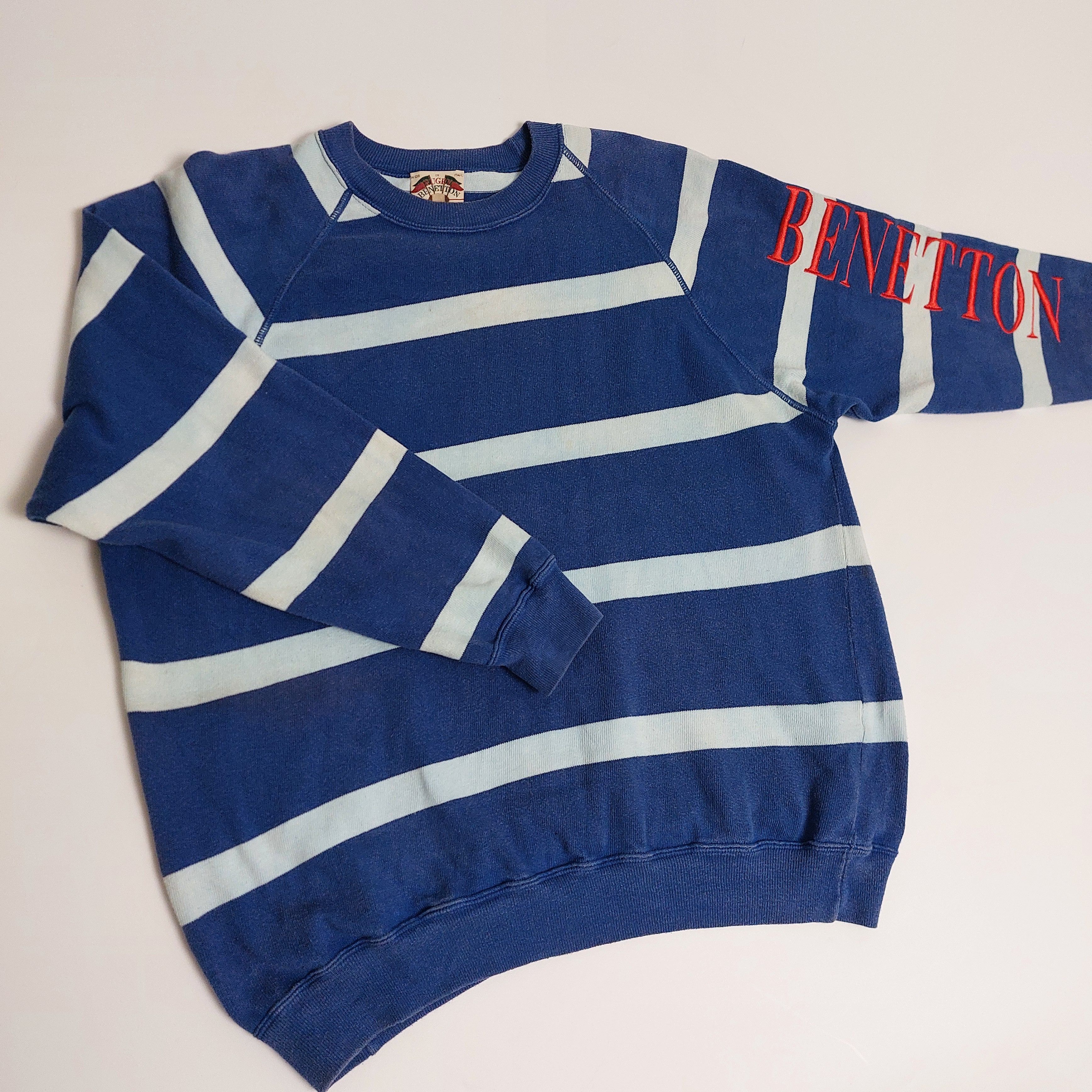 90s Benetton striped rugby sweatshirt
